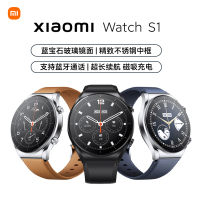 小米Xiaomi Watch S1 小米手表 S1 运动智能手表 蓝宝石玻璃 金属中框 蓝牙通话 实时血氧心率检测 曜石黑 流光银真皮