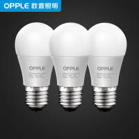 欧普照明OPPLE LED光源球泡灯泡E27螺口3w3只白光明亮节能灯光源0-5W 光芒自然光（3300-5000K）