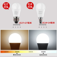 欧普照明OPPLE LED光源球泡灯泡E27螺口3w3只白光明亮节能灯光源0-5W 光芒自然光（3300-5000K）