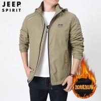 JEEP SPIRIT吉普男士外套加绒加厚中长款棉服宽松秋冬季防风夹克