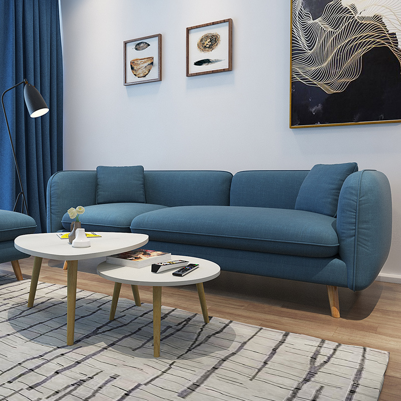 择木宜居 布艺沙发 客厅实木小户型双人三人小沙发 日式沙发 北欧布艺沙发组合
