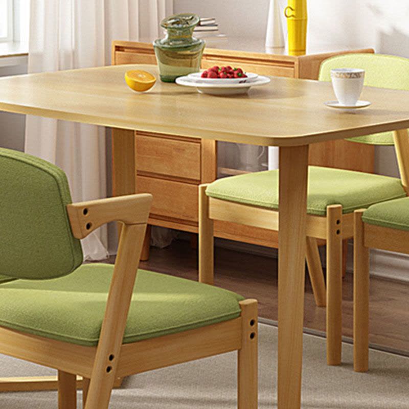 择木宜居 简约现代实木腿餐桌椅组合小户型家用长方形饭桌子饭台图片