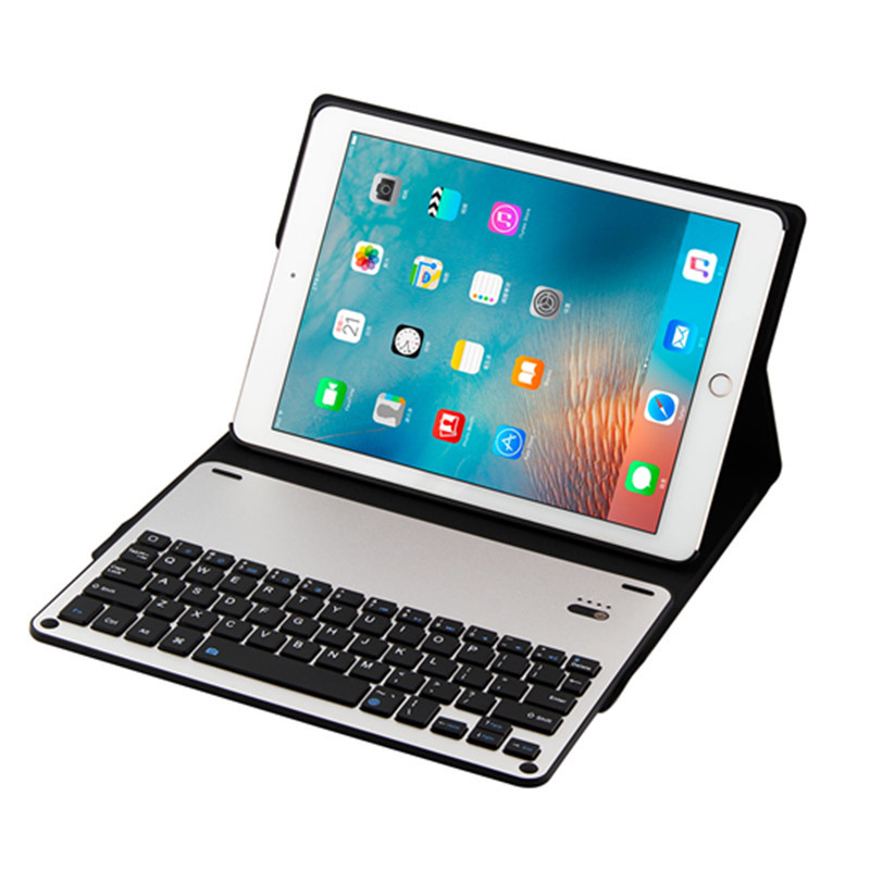 爱酷多(ikodoo) 苹果iPad Pro 9.7无线蓝牙键盘 Pro9.7平板英寸保护套 纤薄钻石纹皮套(黑色）