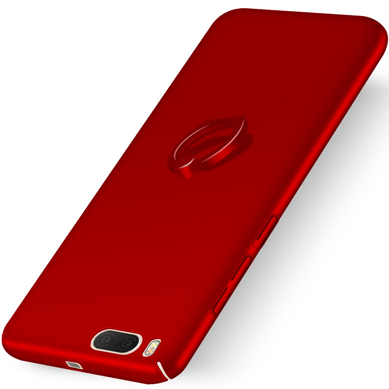 VIPin 小米M6手机壳指环支架小米6磨砂壳PC超薄全包保护套 红色