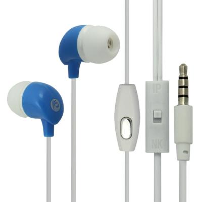 LOPPO-520（ 带麦克风 来电接听电话 挂断电话 重低音品质）3.5mm插头手机耳机（天蓝色）