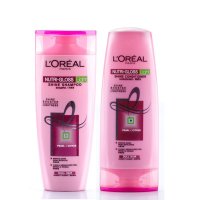 欧莱雅（LOREAL）爱莎洗护系列洗发水/护发素/发膜套装 靓丽轻盈系列洗发水+护发素(粉色)