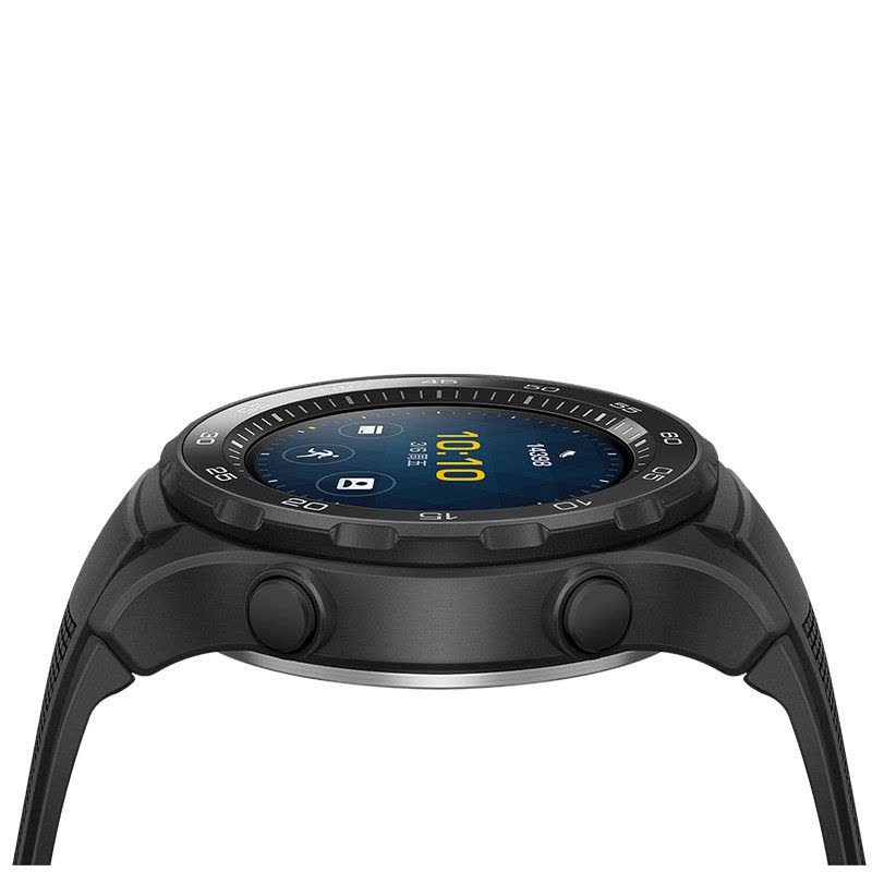 HUAWEI华为智能手表 二代WATCH 2 运动男士蓝牙通话手表 防水心率穿戴手环 蓝牙版[碳晶黑]图片