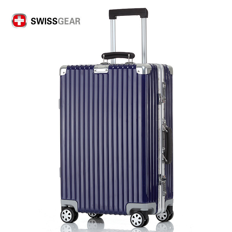 瑞士军刀SWISSGEAR行李箱铝框拉杆箱新品金属万向轮行李箱旅行箱 登机箱PC+ABS箱包 20寸26寸29寸