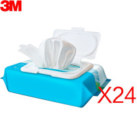 3M爱护佳环境表面 湿-巾 大片卫生除菌抑菌消毒用品15cmX20cm/包 整箱24包装