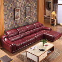 KAY时代 现代简约小户型客厅转角组合沙发 时尚真皮沙发 皮艺沙发五包到家