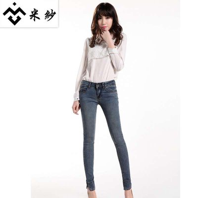 米纱2015新款韩版时尚修身显瘦小脚铅笔牛仔裤8161