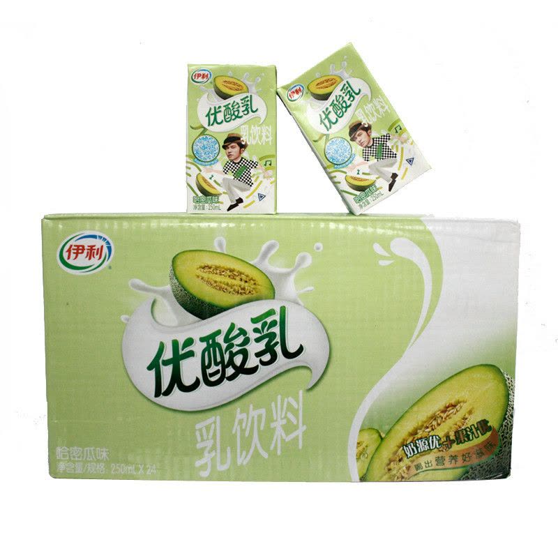 伊利优酸乳 酸奶哈密瓜味12盒单盒250ml 牛奶乳品 产发MK图片