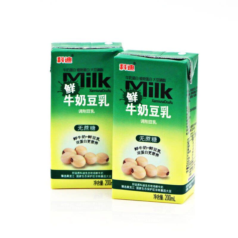 七果果 科迪 牛奶豆乳无蔗糖原味 200mlx12盒 产发MK图片