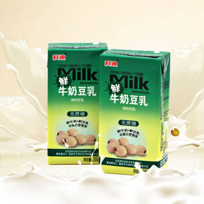 七果果 科迪 牛奶豆乳无蔗糖原味 200mlx12盒 产发MK图片