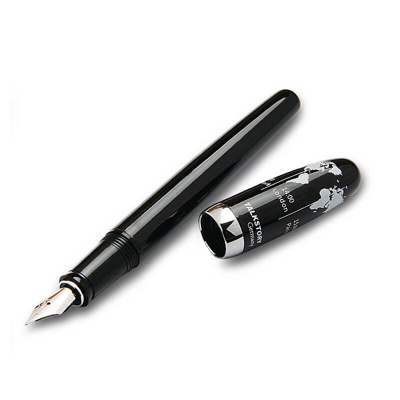 演绎（TALKSTORY）旅行者系列钢笔墨水笔手账钢笔礼品笔1笔+6彩墨囊套装黑色