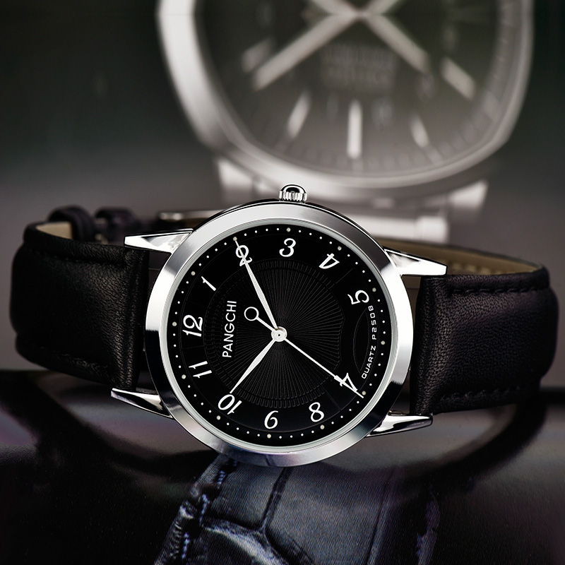 鹏志(PANGCHI)新款皮带皮革手表 皮带表男士手表 休闲时尚情侣对表 石英表 女士2508