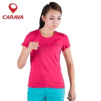 CARAVA喀尔沃品牌户外女款速干衣短袖透气超轻耐磨快干t恤824056