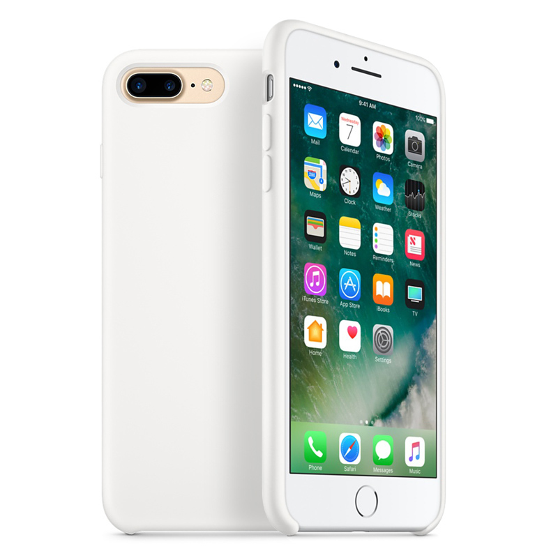 酷猫 苹果8 Plus手机壳官方原装同款液态硅胶外壳保护套 iPhone8Plus防摔后壳摄像头保护壳商务外壳5.5寸 白色-iPhone8Plus