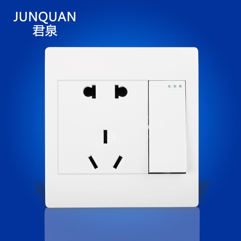 君泉(JunQuan) 电源插座 86型经典白家用墙壁开关面板 墙壁电源插座开关面板