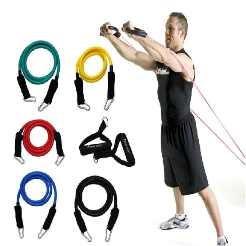 骐骏健身拉力绳弹力绳力量训练套装 扩胸拉力器 皮筋管阻力带子(综合12件套)图片