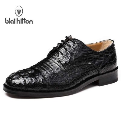 布莱希尔顿 进口纯鳄鱼皮皮鞋 GOODYEAR固特异纯手工商务奢华男鞋