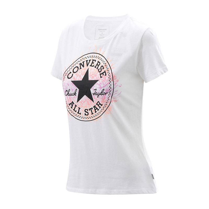 【下架】CONVERSE匡威2007春夏新款女上衣运动休闲短袖T恤10003620-A01 XS 白色