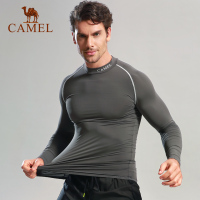 Camel/骆驼运动健身服 男款长袖紧身衣跑步透气速干衣
