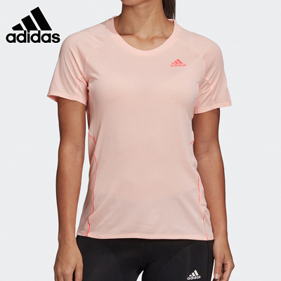 adidas阿迪达斯T恤女短袖2020夏季新款粉色跑步健身衣训练运动服FT6451