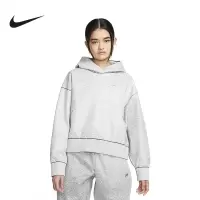 Nike耐克卫衣针织夹克女装秋冬新款保暖运动宽松连帽衫DR4529-084