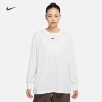 NIKE耐克女装2022春季新款休闲运动服拼色圆领长袖T恤DM6233-100