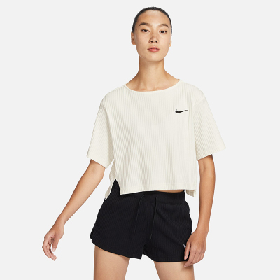 Nike耐克短袖女官方旗舰针织衫开衩运动上衣宽松T恤夏DV7871-133