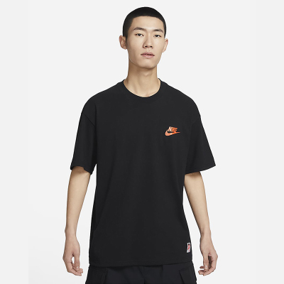 Nike耐克印花短袖男夏季新款黑色半截袖运动服圆领T恤FB9806-010