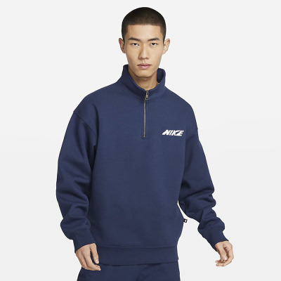 Nike耐克春季针织套头衫男子运动上衣立领POLO衫卫衣DX4249-410