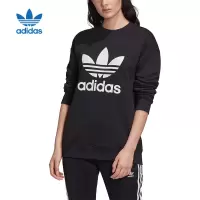 adidasoriginalslogo印花圆领运动卫衣女款黑色FM3272