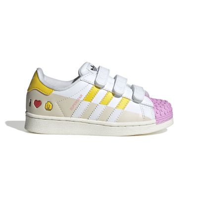 儿童 adidas originals Superstar 运动 轻便 中帮 儿童板鞋 米色 IF2910