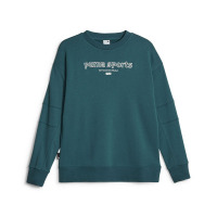 PUMA TEAM CREW 字母印花圆领套头针织卫衣 女款 绿色 623482-43