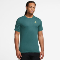 耐克Jordan 纯色Logo徽标罗纹圆领运动短袖T恤 男女同款 绿色 DC7486-318