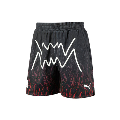 PUMA X Mikey Against All Odds Short 满印直筒运动短裤 男款 黑色 621913-01