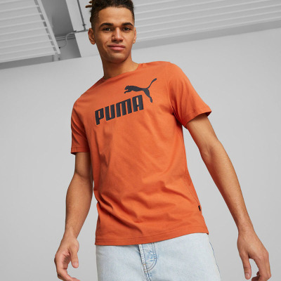 Puma Logo印花休闲运动圆领短袖T恤 男款 橘红色 847715-94