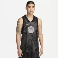 Nike Logo印花迷彩V领篮球背心 男款 黑色 DX0258-010