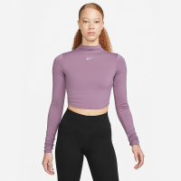 Nike Dri-FIT One Luxe 纯色速干短款长袖T恤 女款 尘紫 FB5277-536