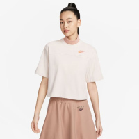Nike Sportswear Logo印花运动短袖T恤 女款 浅红木褐 FB7227-104