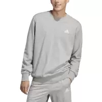 adidas Logo标识运动休闲圆领套头卫衣 男款 灰色 IC9331