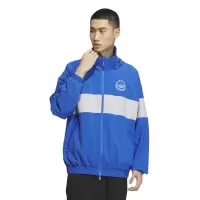 adidas originals三叶草 拼色运动连帽夹克外套 男款 蓝色 IU4794