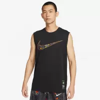 Nike Dri-FIT Logo印花速干无袖篮球背心 男款 黑色 FQ0357-010