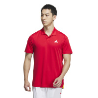 adidas 阿迪达斯 纯色Logo标识运动短袖Polo衫 男款 红色 IV7582