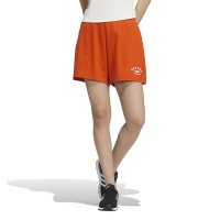 adidas Logo字母印花针织宽松运动短裤 女款 旧红 IP3943