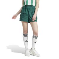 adidas 纯色Logo标识松紧腰女足世界杯直筒短裤 女款 森林绿 IM5015