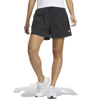 adidas 阿迪达斯 Logo徽标心形图案直筒宽松运动休闲短裤 女款 黑色HY2853