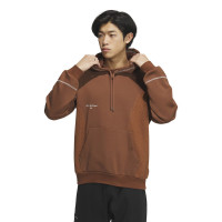 adidas LOUNGE HOODED SWEATSHIRT 纯色宽松休闲连帽卫衣 男款 棕色 IQ1365